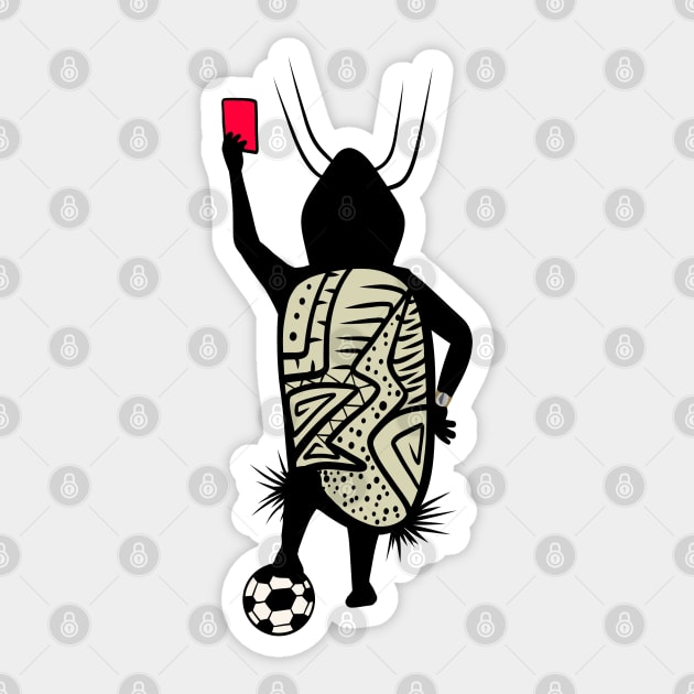Football Referee Cave Person With Red Card Sticker by Caving Designs